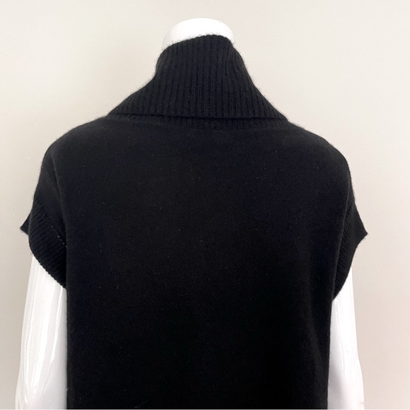 VINCE Short Sleeve Turtleneck Cashmere Sweater in Black - Picture 7 of 10